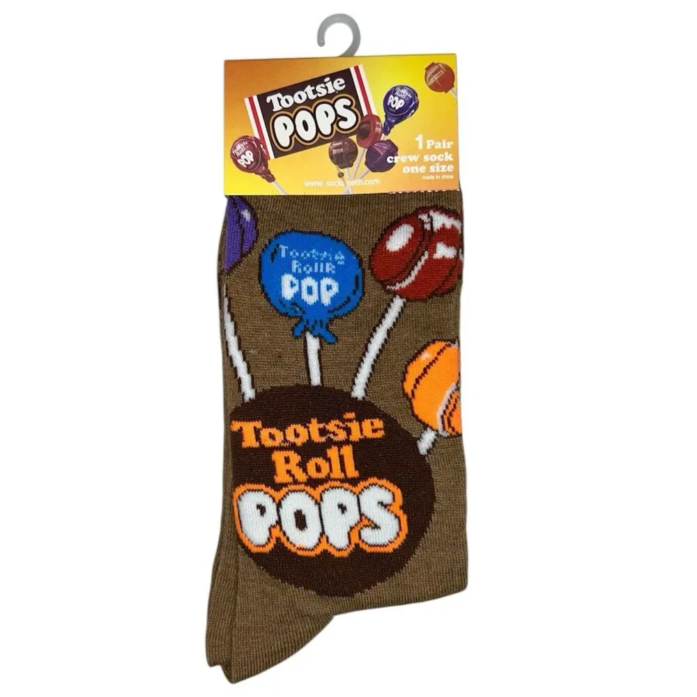 4x Tootsie Roll and Tootsie Pops Novelty Crew Socks Adult Set One Size